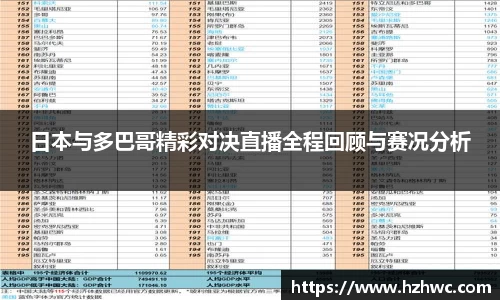 日本与多巴哥精彩对决直播全程回顾与赛况分析